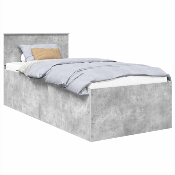 vidaXL Rám postele Betónová šedá 75 x 190 cm Kompozitné drevo – Obrázok 2