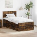 vidaXL Rám postele Dymová dub 75 x 190 cm Kompozitné drevo