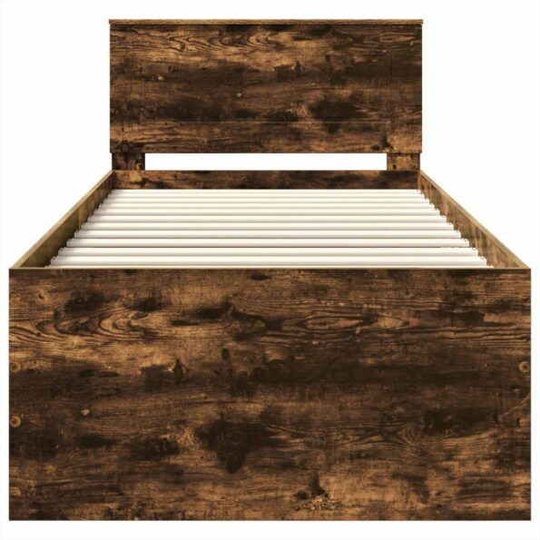 vidaXL Rám postele Dymová dub 75 x 190 cm Kompozitné drevo – Obrázok 7