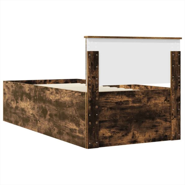 vidaXL Rám postele Dymová dub 75 x 190 cm Kompozitné drevo – Obrázok 9