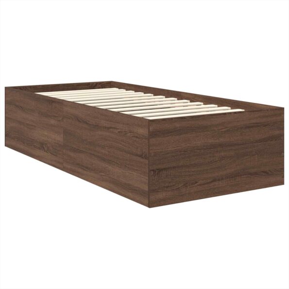 vidaXL Rám postele Hnedý dub 75 x 190 cm Kompozitné drevo – Obrázok 5