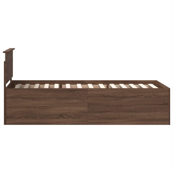 vidaXL Rám postele Hnedý dub 75 x 190 cm Kompozitné drevo – Obrázok 8