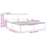 vidaXL Rám postele Sivý Sonoma 200 x 200 cm Kompozitné drevo – Obrázok 13