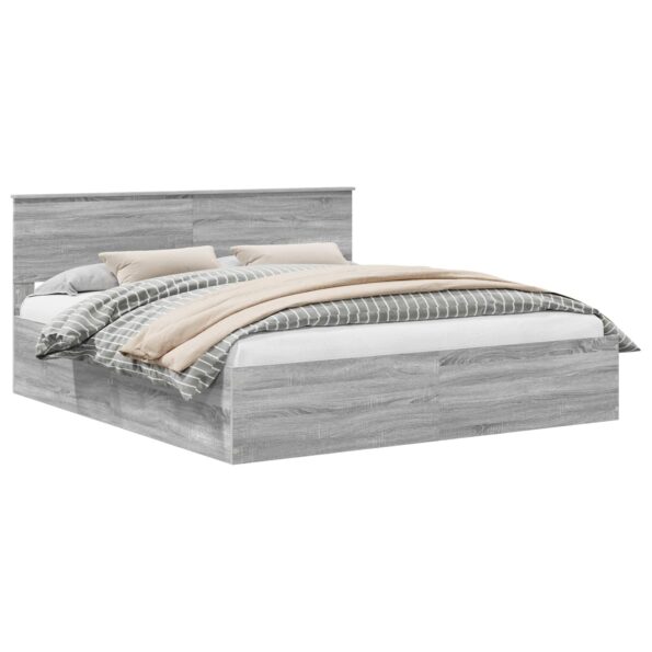 vidaXL Rám postele Sivý Sonoma 200 x 200 cm Kompozitné drevo – Obrázok 2