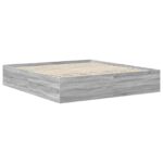 vidaXL Rám postele Sivý Sonoma 200 x 200 cm Kompozitné drevo – Obrázok 5