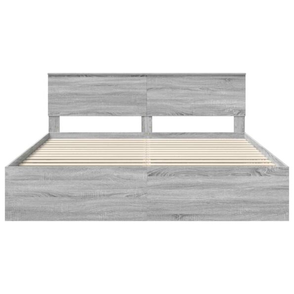 vidaXL Rám postele Sivý Sonoma 200 x 200 cm Kompozitné drevo – Obrázok 7