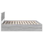 vidaXL Rám postele Sivý Sonoma 200 x 200 cm Kompozitné drevo – Obrázok 8
