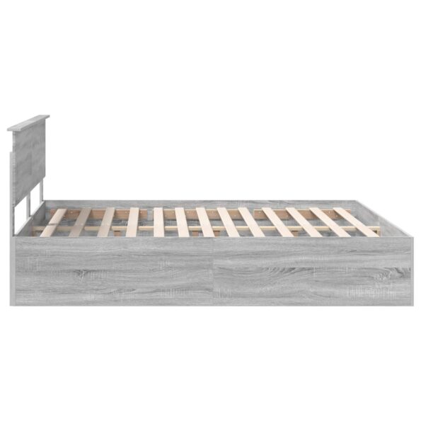vidaXL Rám postele Sivý Sonoma 200 x 200 cm Kompozitné drevo – Obrázok 8
