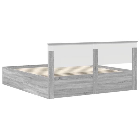 vidaXL Rám postele Sivý Sonoma 200 x 200 cm Kompozitné drevo – Obrázok 9