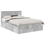 vidaXL Rám postele Betónová šedá 150 x 200 cm Kompozitné drevo – Obrázok 2