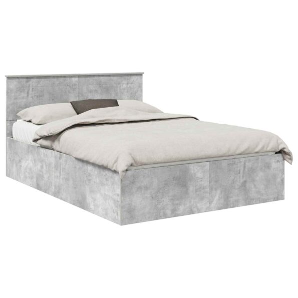 vidaXL Rám postele Betónová šedá 150 x 200 cm Kompozitné drevo – Obrázok 2