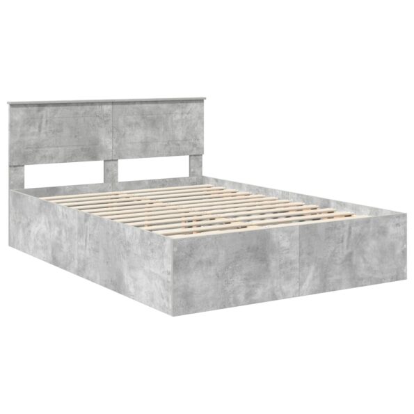 vidaXL Rám postele Betónová šedá 150 x 200 cm Kompozitné drevo – Obrázok 4