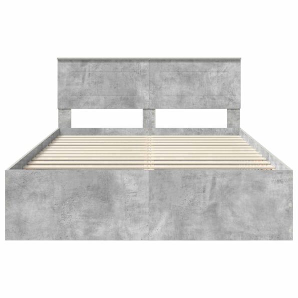 vidaXL Rám postele Betónová šedá 150 x 200 cm Kompozitné drevo – Obrázok 7