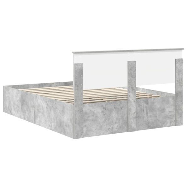 vidaXL Rám postele Betónová šedá 150 x 200 cm Kompozitné drevo – Obrázok 9