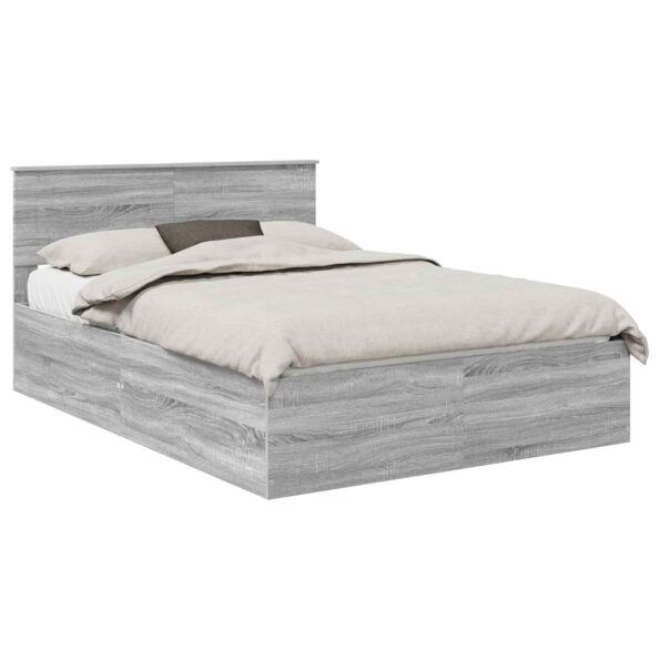 vidaXL Rám postele Sivý Sonoma 150 x 200 cm Kompozitné drevo – Obrázok 2