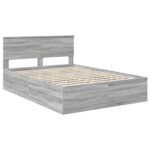 vidaXL Rám postele Sivý Sonoma 150 x 200 cm Kompozitné drevo – Obrázok 4