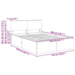 vidaXL Rám postele Sivý Sonoma 140 x 200 cm Kompozitné drevo – Obrázok 13