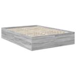 vidaXL Rám postele Sivý Sonoma 140 x 200 cm Kompozitné drevo – Obrázok 5