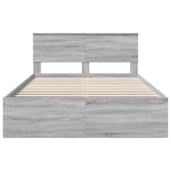 vidaXL Rám postele Sivý Sonoma 140 x 200 cm Kompozitné drevo – Obrázok 7