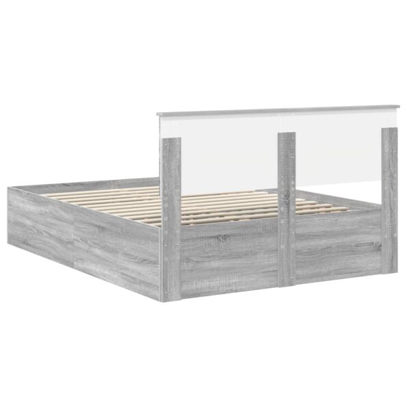 vidaXL Rám postele Sivý Sonoma 140 x 200 cm Kompozitné drevo – Obrázok 9