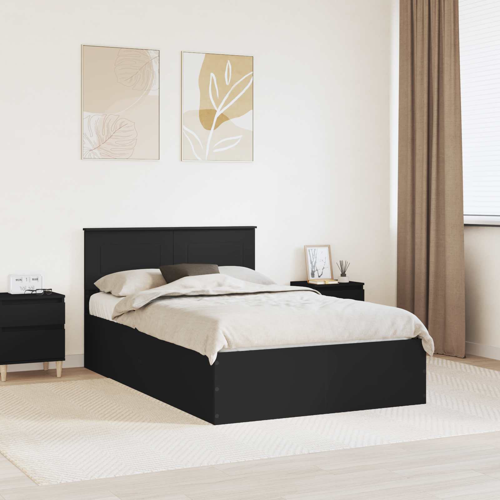 3408684_1.jpg vidaXL Rám postele Čierna 120 x 190 cm Kompozitné drevo – Obrázok 1
