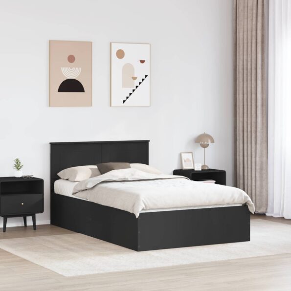 vidaXL Rám postele Čierna 120 x 190 cm Kompozitné drevo – Obrázok 3