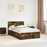 vidaXL Rám postele Dymová dub 120 x 190 cm Kompozitné drevo