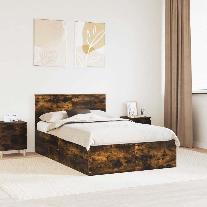 3408687_1.jpg vidaXL Rám postele Dymová dub 120 x 190 cm Kompozitné drevo – Obrázok 1