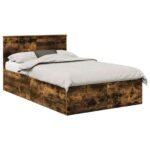 vidaXL Rám postele Dymová dub 120 x 190 cm Kompozitné drevo – Obrázok 2