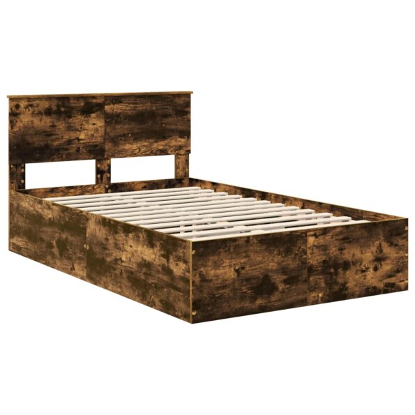 vidaXL Rám postele Dymová dub 120 x 200 cm Kompozitné drevo – Obrázok 4