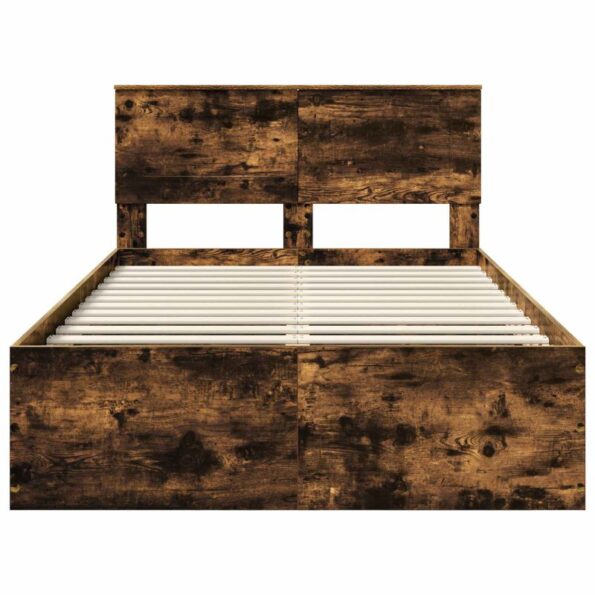 vidaXL Rám postele Dymová dub 120 x 200 cm Kompozitné drevo – Obrázok 7
