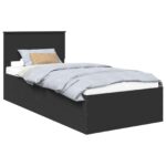 vidaXL Rám postele Čierna 100 x 200 cm Kompozitné drevo – Obrázok 2