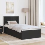 vidaXL Rám postele Čierna 100 x 200 cm Kompozitné drevo – Obrázok 3