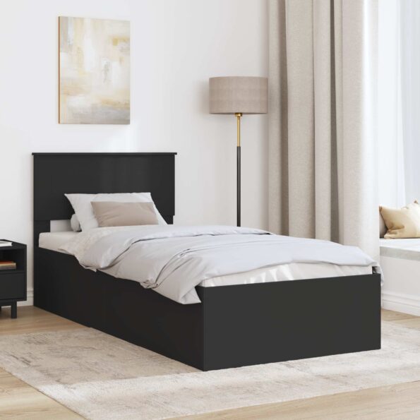 vidaXL Rám postele Čierna 100 x 200 cm Kompozitné drevo – Obrázok 3
