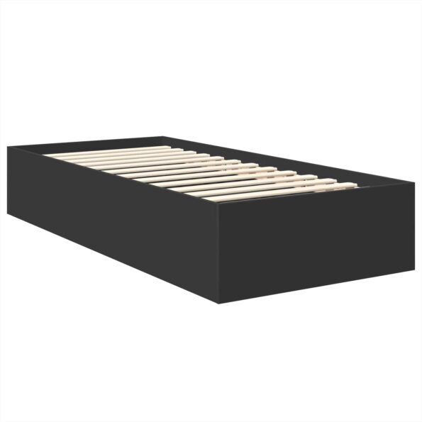 vidaXL Rám postele Čierna 100 x 200 cm Kompozitné drevo – Obrázok 5