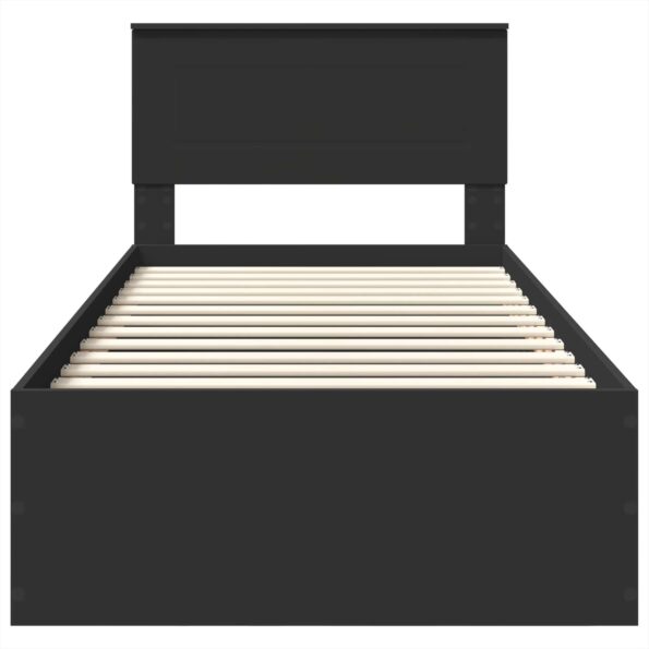 vidaXL Rám postele Čierna 100 x 200 cm Kompozitné drevo – Obrázok 7