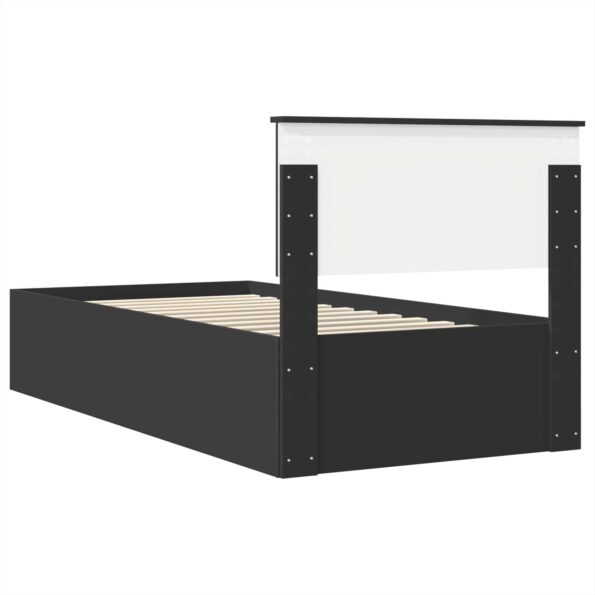 vidaXL Rám postele Čierna 100 x 200 cm Kompozitné drevo – Obrázok 9