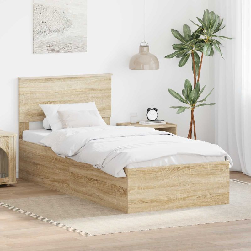 3408699_1.jpg vidaXL Rám postele Sonoma dub 100 x 200 cm Kompozitné drevo – Obrázok 1