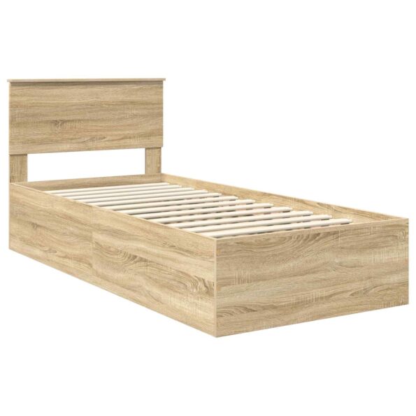 vidaXL Rám postele Sonoma dub 100 x 200 cm Kompozitné drevo – Obrázok 4
