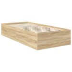 vidaXL Rám postele Sonoma dub 100 x 200 cm Kompozitné drevo – Obrázok 5