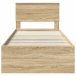 vidaXL Rám postele Sonoma dub 100 x 200 cm Kompozitné drevo – Obrázok 7