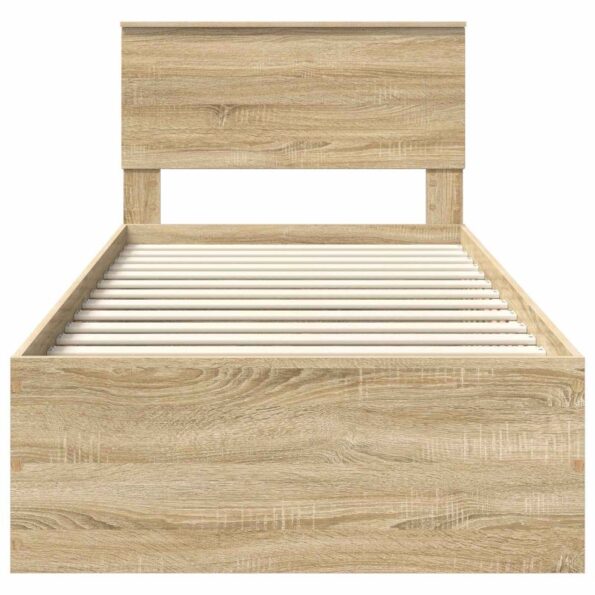 vidaXL Rám postele Sonoma dub 100 x 200 cm Kompozitné drevo – Obrázok 7