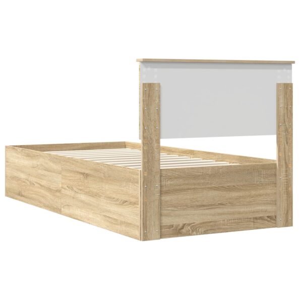 vidaXL Rám postele Sonoma dub 100 x 200 cm Kompozitné drevo – Obrázok 9