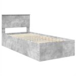 vidaXL Rám postele Betónová šedá 100 x 200 cm Kompozitné drevo – Obrázok 4