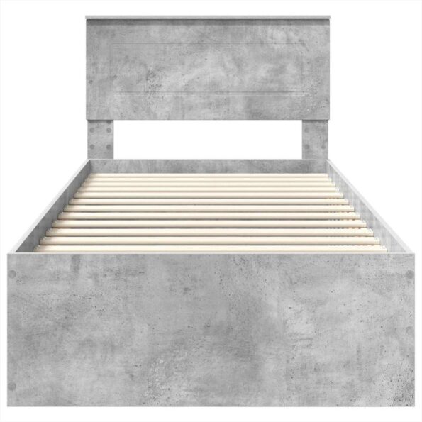 vidaXL Rám postele Betónová šedá 100 x 200 cm Kompozitné drevo – Obrázok 7