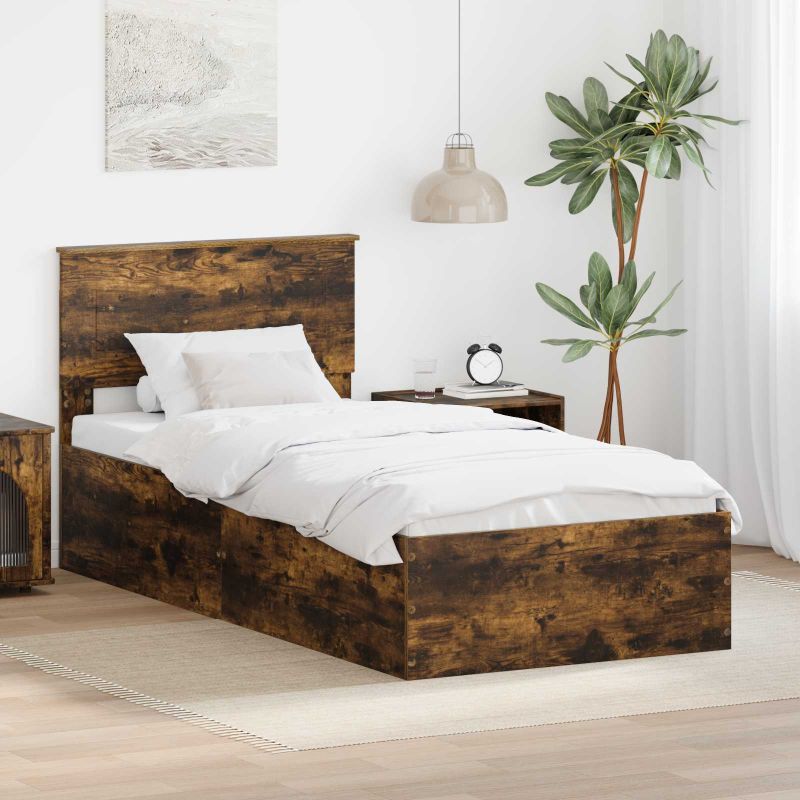 3408701_1.jpg vidaXL Rám postele Dymová dub 100 x 200 cm Kompozitné drevo – Obrázok 1