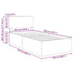 vidaXL Rám postele Dymová dub 100 x 200 cm Kompozitné drevo – Obrázok 13