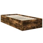 vidaXL Rám postele Dymová dub 100 x 200 cm Kompozitné drevo – Obrázok 5