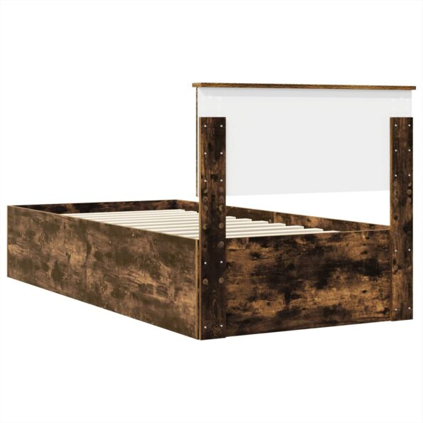 vidaXL Rám postele Dymová dub 100 x 200 cm Kompozitné drevo – Obrázok 9