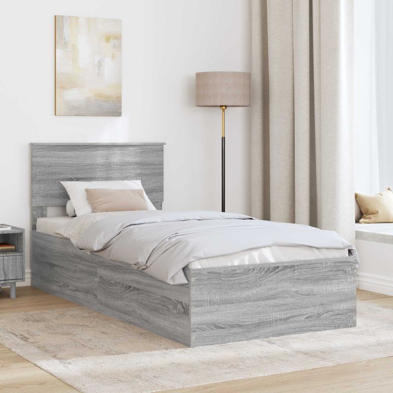 3408702_1.jpg vidaXL Rám postele Sivý Sonoma 100 x 200 cm Kompozitné drevo – Obrázok 1
